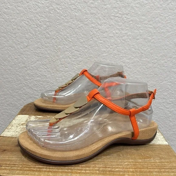 Vionic Rest Miami T Strap Sandals Size 6 Orange - Picture 4 of 8